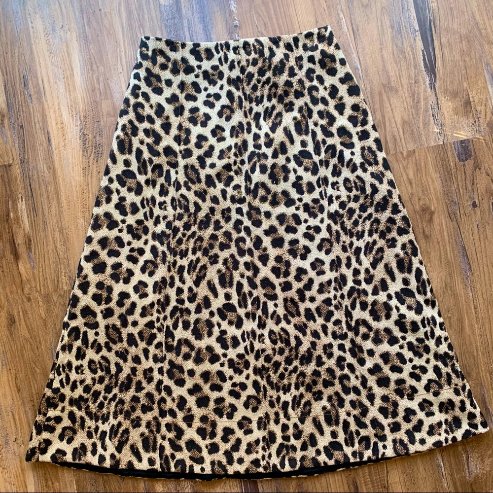Mango Cheetah Midi Skirt size s